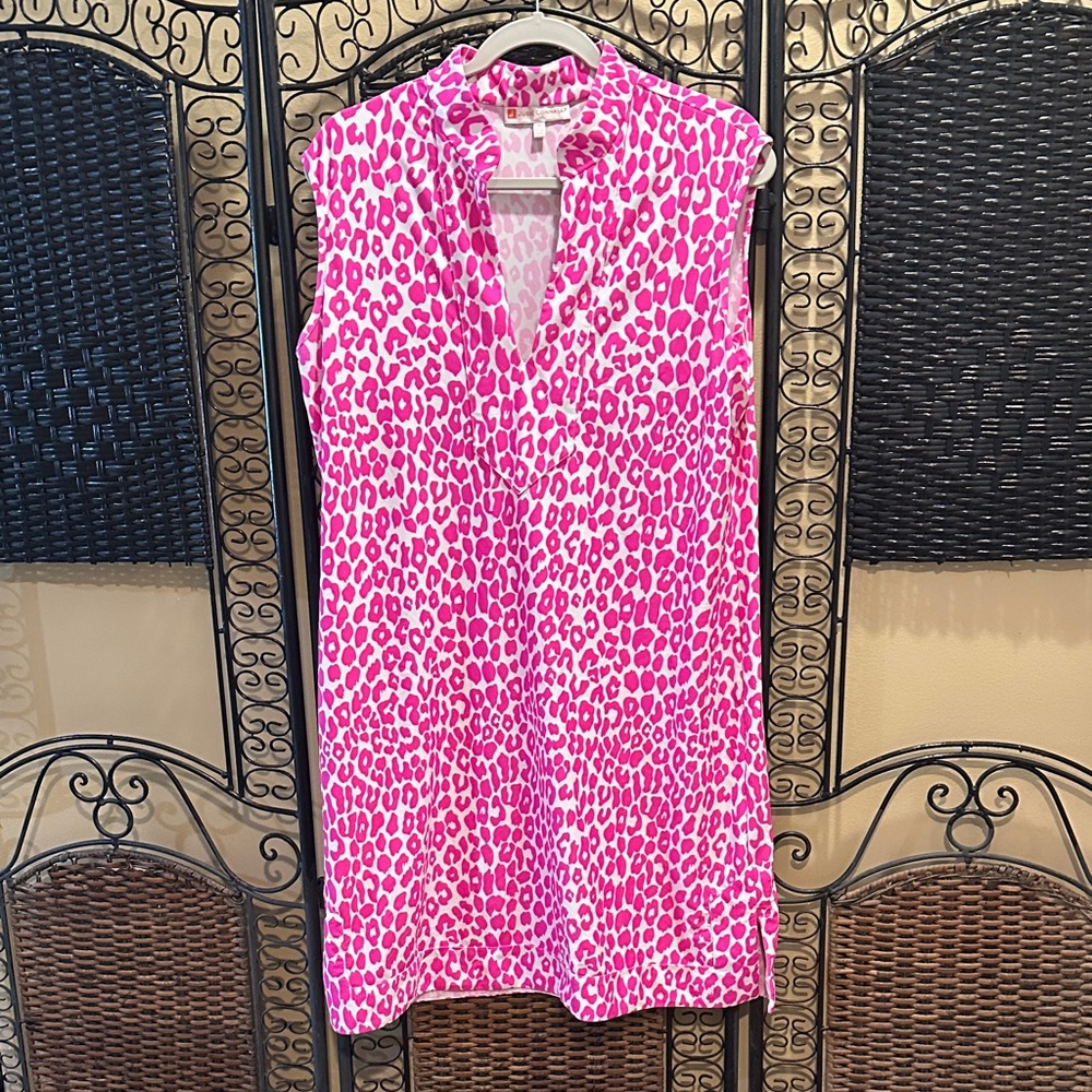 Jude Connally Pink and White Sleeveless Mini Dress